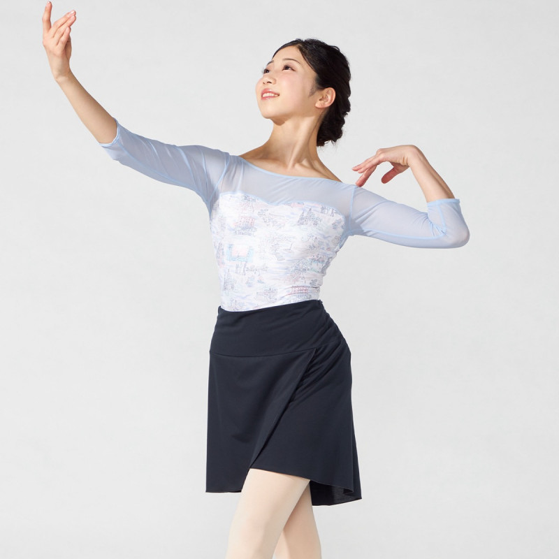 B1650【チャコット】ML/ライトグレー/レース/トップス☆社交ダンス 社交ダンス】チャコットリバーシブルノーソーイング