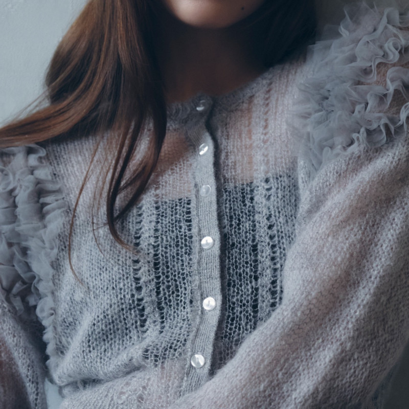 【Chacott】 チュールスリーブニットカーディガン Chacott】チュールスリーブニットカーディガン(ニット)｜トップス