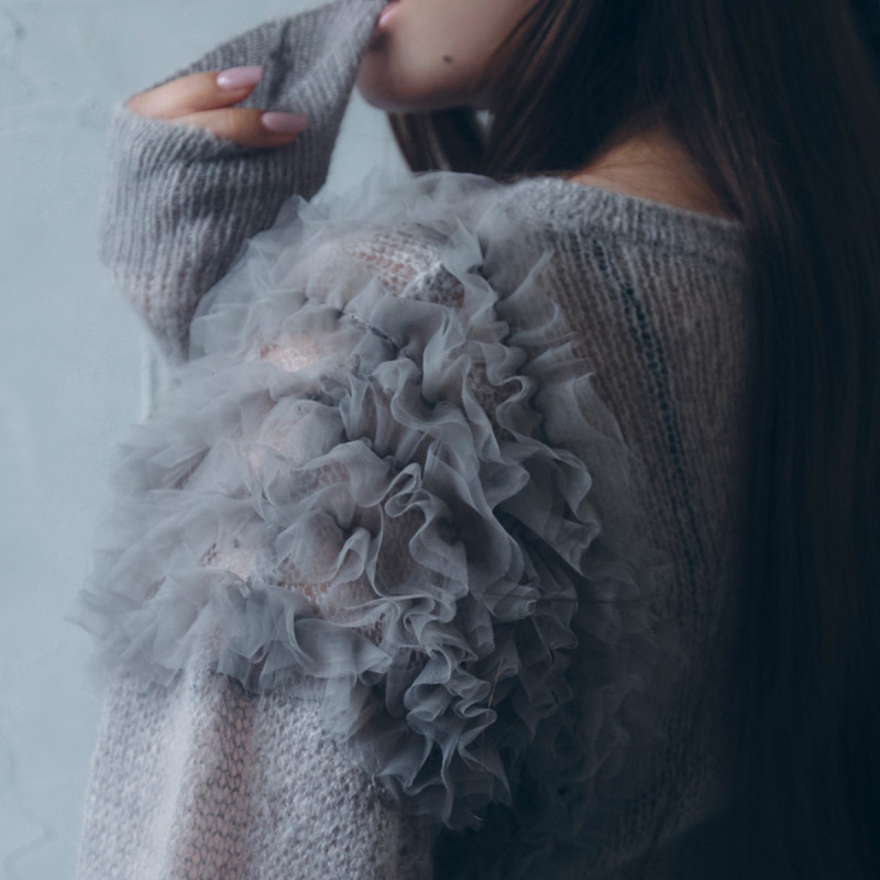 チュールスリーブニットカーディガン 商品ページ | チャコット