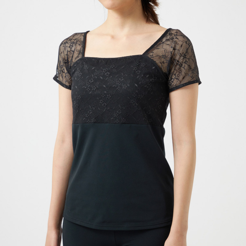チャコット　レースコンビスクエアネックトップス レースコンビスクエアネックトップ 商品ページ | チャコットオンライン