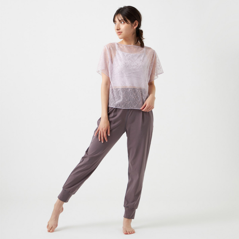 4958 Chacott チャコット　長袖Tシャツ　異素材　レース　社交ダンス 社交ダンス チャコット CHACOTT 花柄 長袖 トップス 練習着 - メルカリ