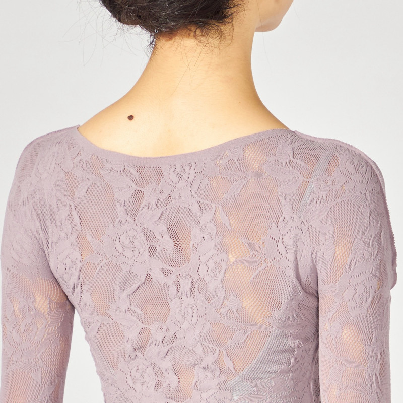 新品　チャコット ノーソーイングニット オーロラシアーレーストップ M ピンク ノーソーイングニット】シアーレースボートネックトップ 商品ページ