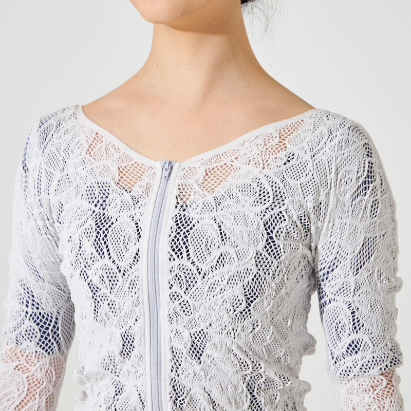 ノーソーイングニット】レーシージップアップニットトップ 商品ページ