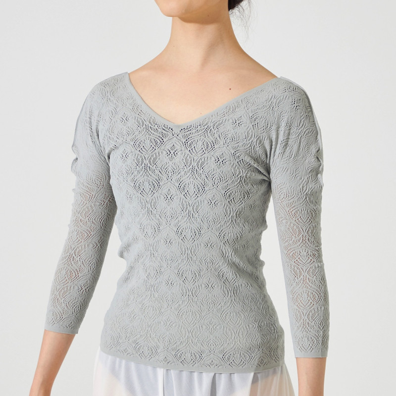 チャコット　ノーソーイングニット　レーシーＶネックニットトップ ノーソーイングニット】レーシーVネックニットトップ 商品ページ