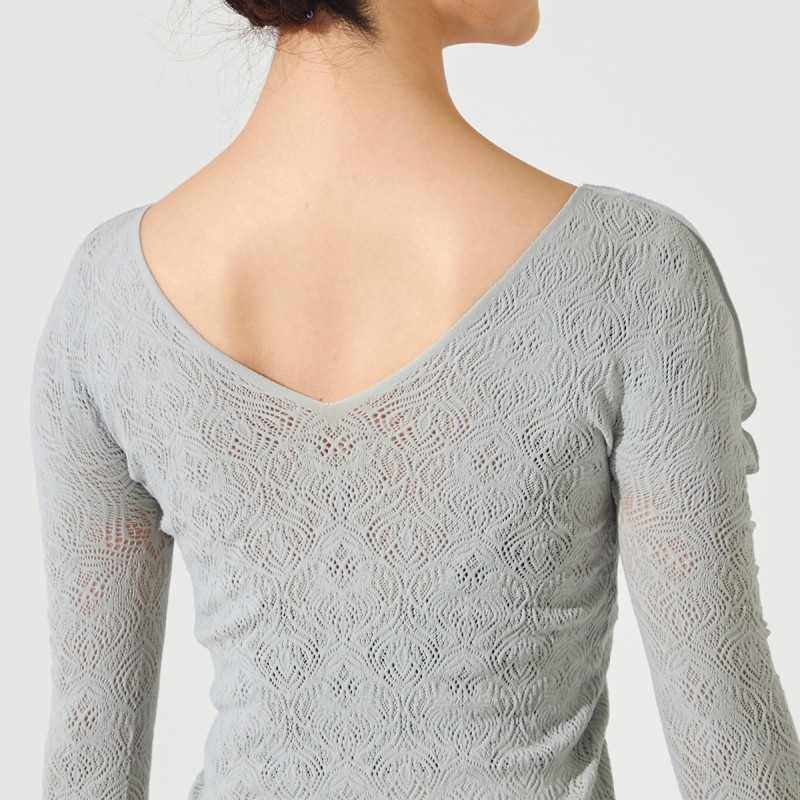 ノーソーイングニット】レーシーVネックニットトップ 商品ページ