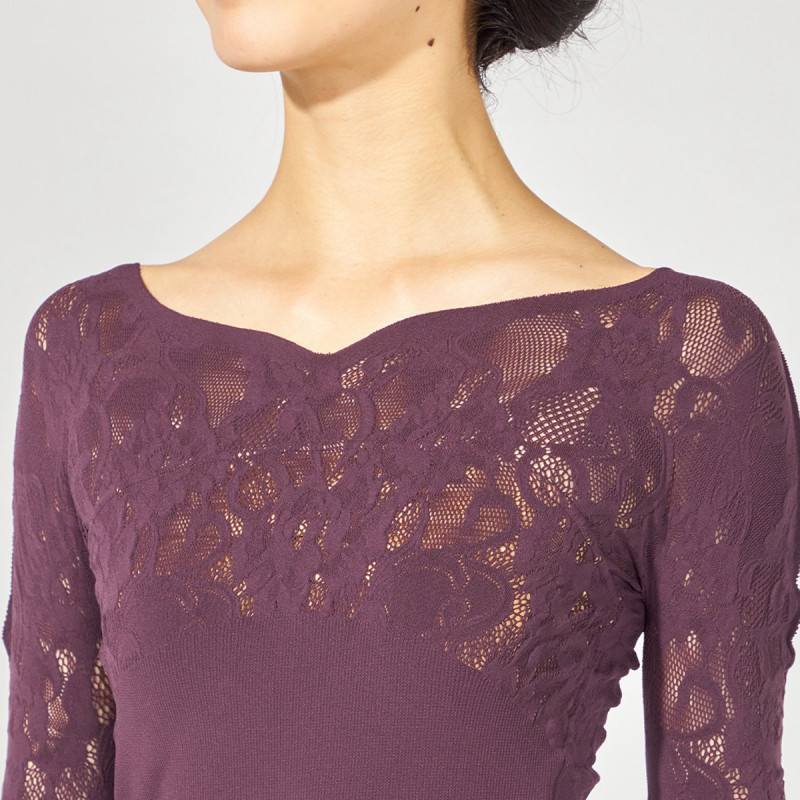 ノーソーイングニット】カップ付きバレリーナネックトップ 商品ページ