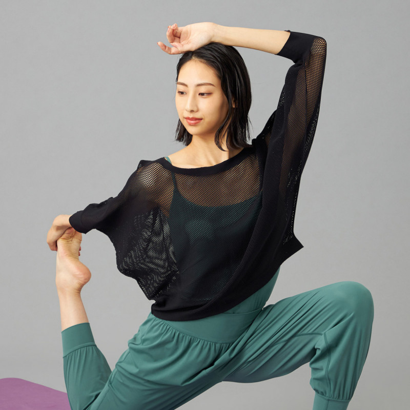 ノーソーイングニット】7分袖メッシュニットTシャツ 商品ページ