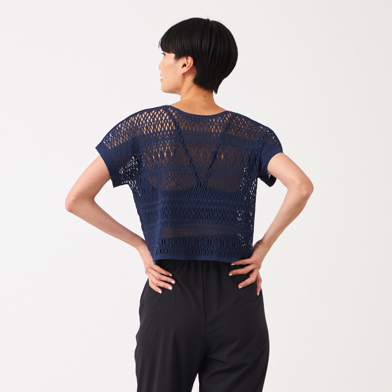 ノーソーイングニット】レース調ニットTシャツ 商品ページ