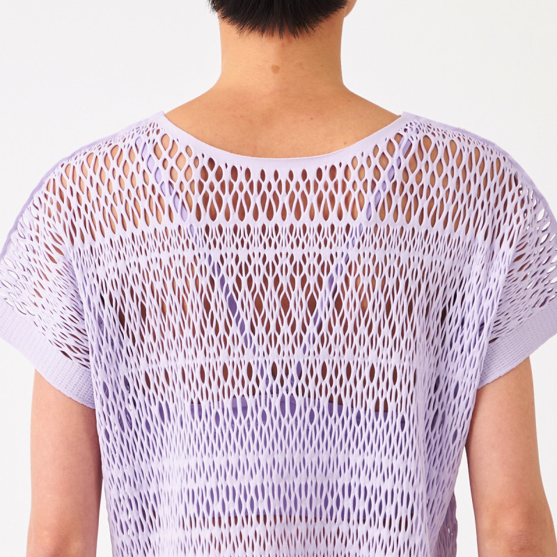 ノーソーイングニット】レース調ニットTシャツ 商品ページ