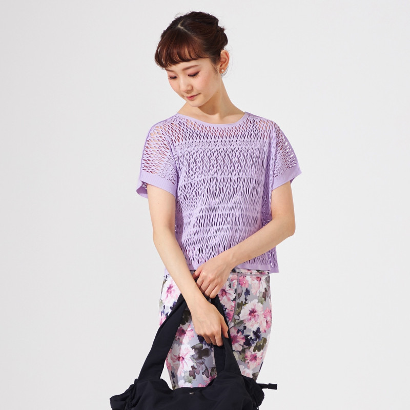 ノーソーイングニット】レース調ニットTシャツ 商品ページ