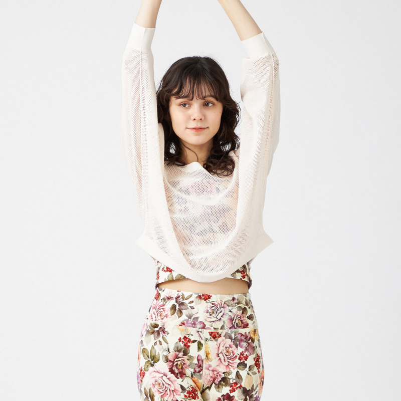 ノーソーイングニット】7分袖メッシュニットTシャツ 商品ページ