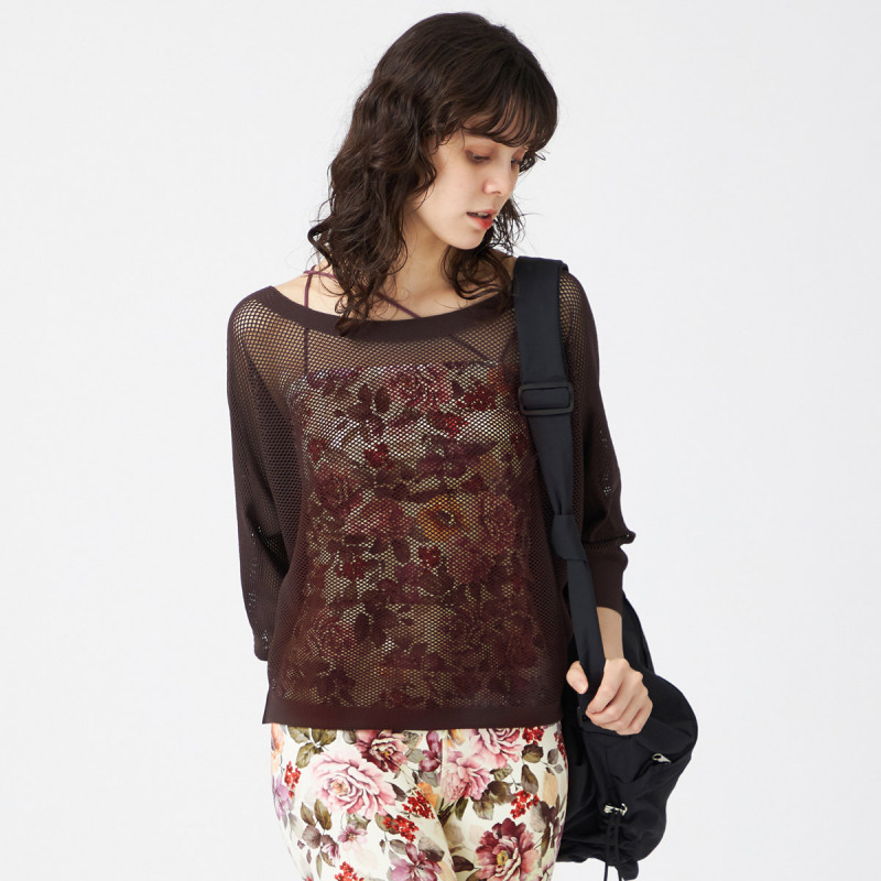 【新品タグ付】Chacott シャツ7分袖メッシュ チャコット Chacott（チャコット） ニット セーター 「ノーソーイングニット」7分