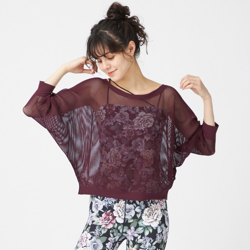 ノーソーイングニット】7分袖メッシュニットTシャツ 商品ページ