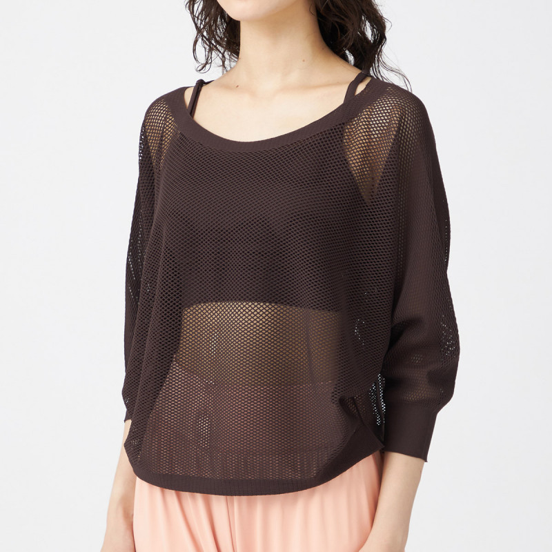 ノーソーイングニット】7分袖メッシュニットTシャツ 商品ページ