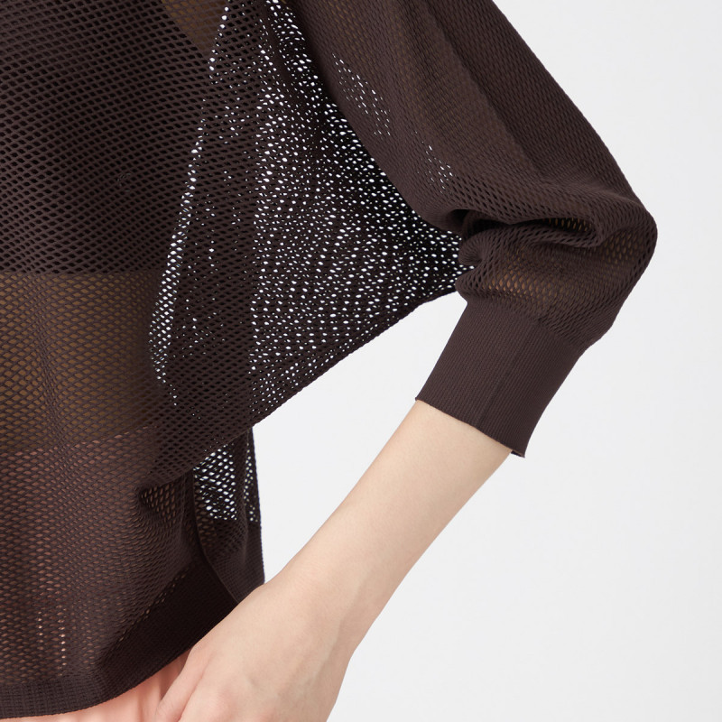 ノーソーイングニット】7分袖メッシュニットTシャツ 商品ページ