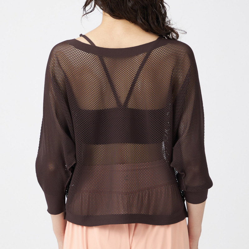 チャコット ノーソーイングニット メッシュコンビ 黒 M Tシャツ ヨガウェア チャコット ノーソーイングニット メッシュコンビ 黒 M Tシャツ