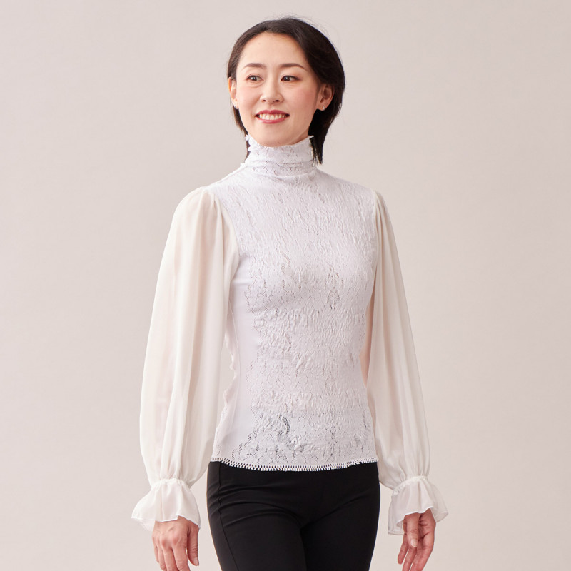 ノーソーイングニット】ドレープスリーブハイネックニット 商品ページ