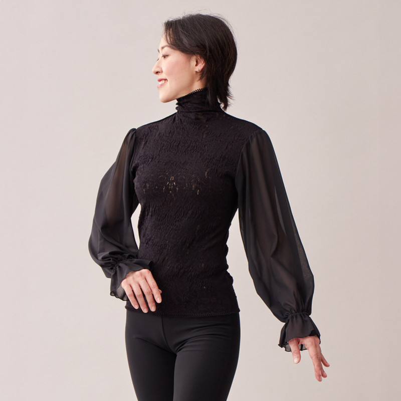 ノーソーイングニット】ドレープスリーブハイネックニット 商品ページ