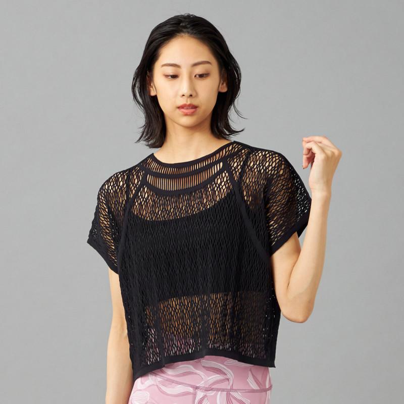 ノーソーイングニット】ランダムメッシュニットTシャツ 商品ページ