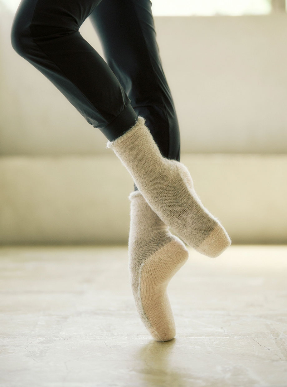 ふわふわオーバーソックス（アルパカ糸使用）着用写真