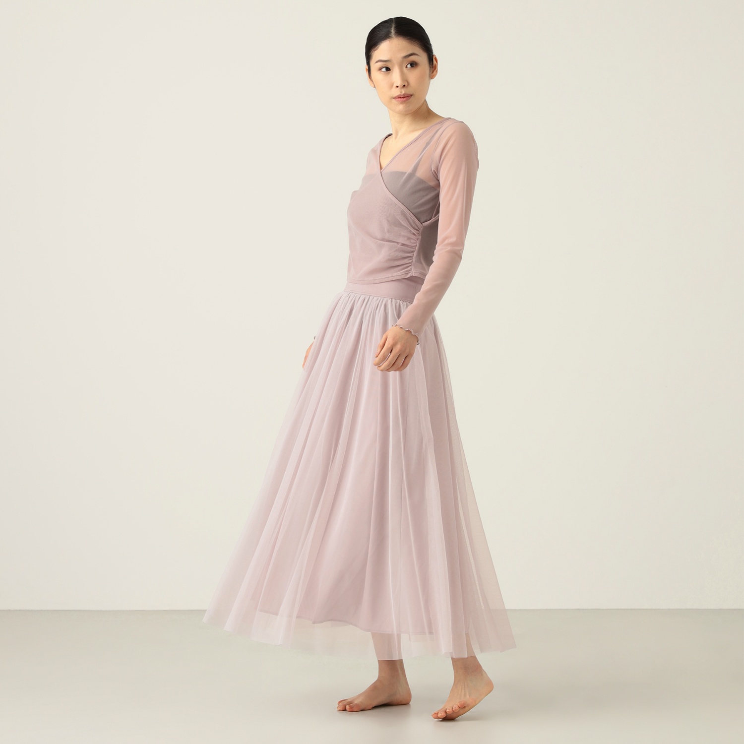 No.3208 美品 チャコット 日本製 ピンク チュール スカート