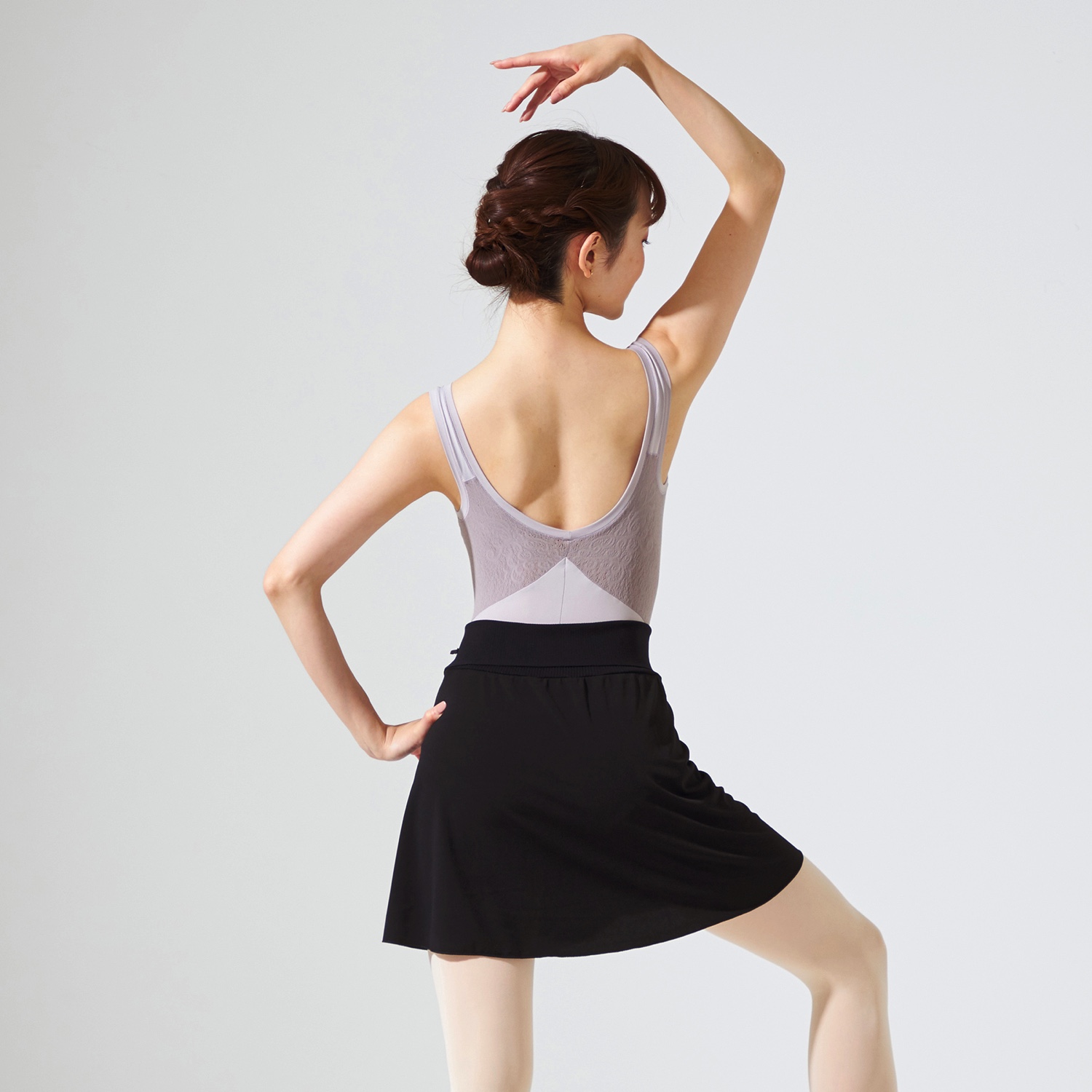 No.2779 DanceSportチャコット 日本製 黒×グリーン スカート